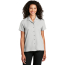 Port Authority Ladies Short Sleeve Performance Staff Shirt - On Model - Silver - Front