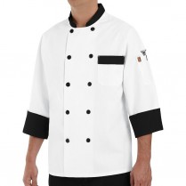 Chef Designs Garnish Chef Coat w/Black Trim