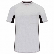 Bulwark Short Sleeve FR Two-Tone Base Layer with Concealed Chest Pocket- Excel FR HRC1