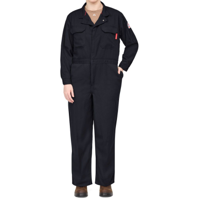 IQ Series® Women's Mobility Coverall - HRC 2 - On Model - Navy - Front