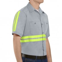 Red Kap Enhanced Visibility Short Sleeve Cotton Work Shirt
