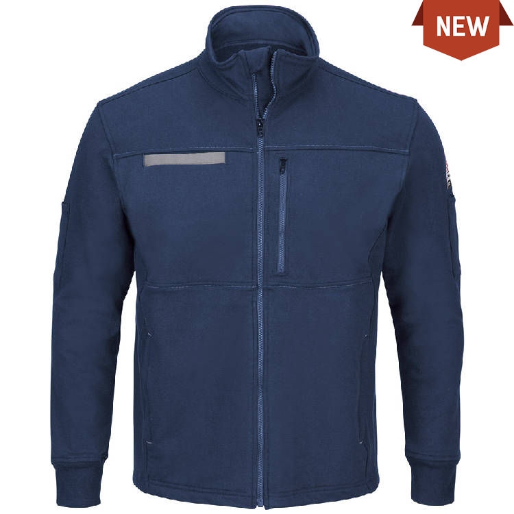 Bulwark Male Zip Front Fleece Jacket-Cotton/Spandex Blend