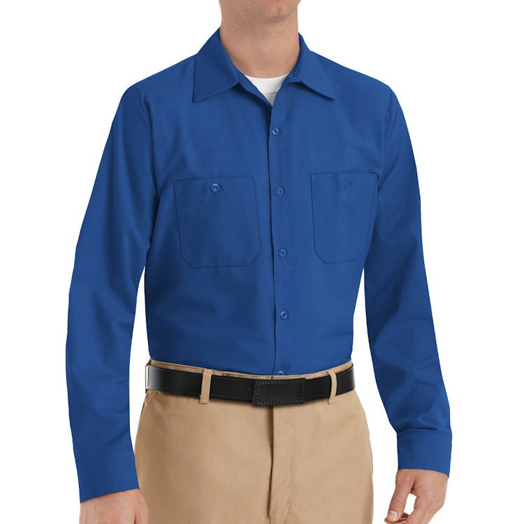 Red Kap SP14 Industrial Long Sleeve Work Shirt - Grey - 3XL