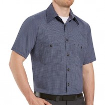 Red Kap Men's Industrial Micro-Check Short Sleeve Work Shirt