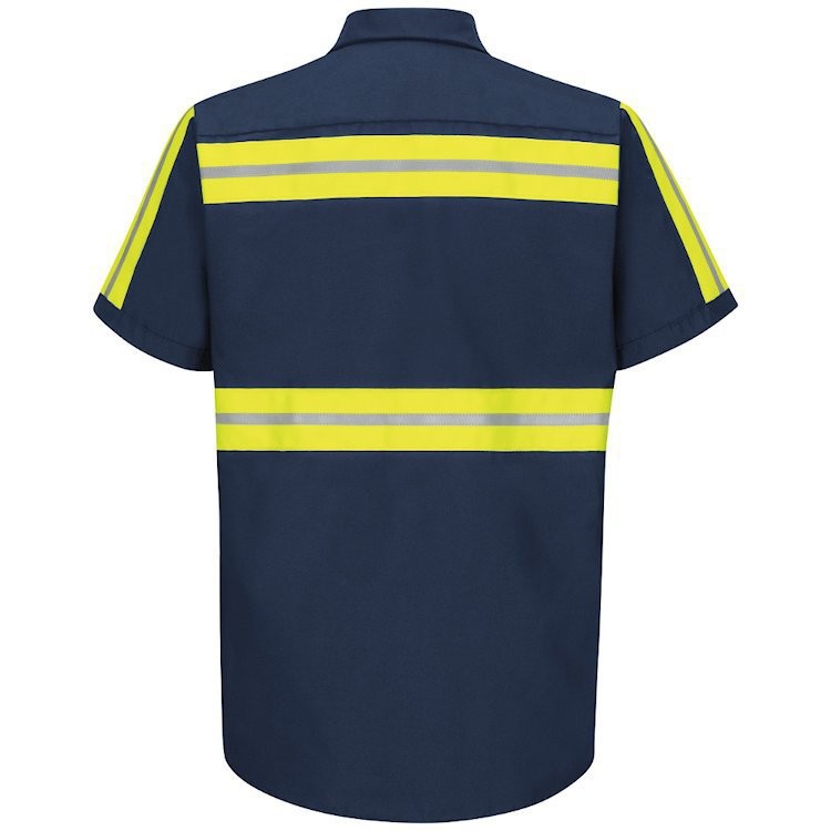 Red Kap Men's Enhanced Visibility Industrial Short Sleeve Work Shirt