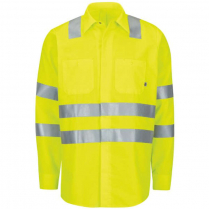 Red Kap Long Sleeve Hi-Visibility Ripstop Work Shirt With Mimix™ + Oilblok, Type R Class 3