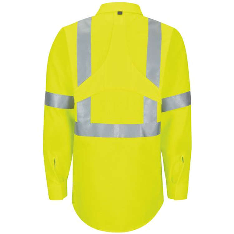 Red Kap Long Sleeve Hi-Visibility Ripstop Work Shirt With Mimix™ + Oilblok, Type R Class 2