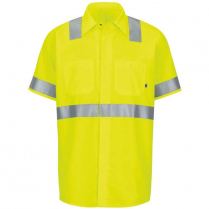 Red Kap Short Sleeve Hi-Visibility Ripstop Work Shirt With Mimix™ + Oilblok, Type R Class 2