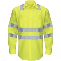 Red Kap Hi-Visibility Class 3 Level 2 Long Sleeve Ripstop  Work Shirt