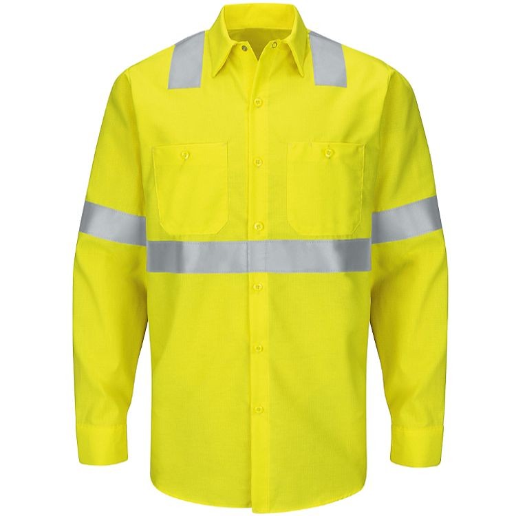 Red Kap Hi-Visibility Class 2 Level 2 Long Sleeve Ripstop Work Shirt
