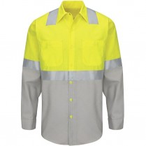 Red Kap Hi-Visibility Colorblock Class 2 Level 2 Long Sleeve Ripstop  Work Shirt