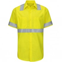 Red Kap Hi-Visibility Class 2 Level 2 Short Sleeve Ripstop  Work Shirt