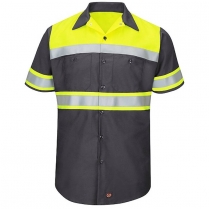 Red Kap Hi-Vis Ripstop Work Short Sleeve Shirt -Type O Class 1