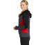 Sport-Tek Ladies' Tech Fleece Colorblock Full-Zip Hooded Jacket - On Model - Black-Graphite Heather-Red - Side