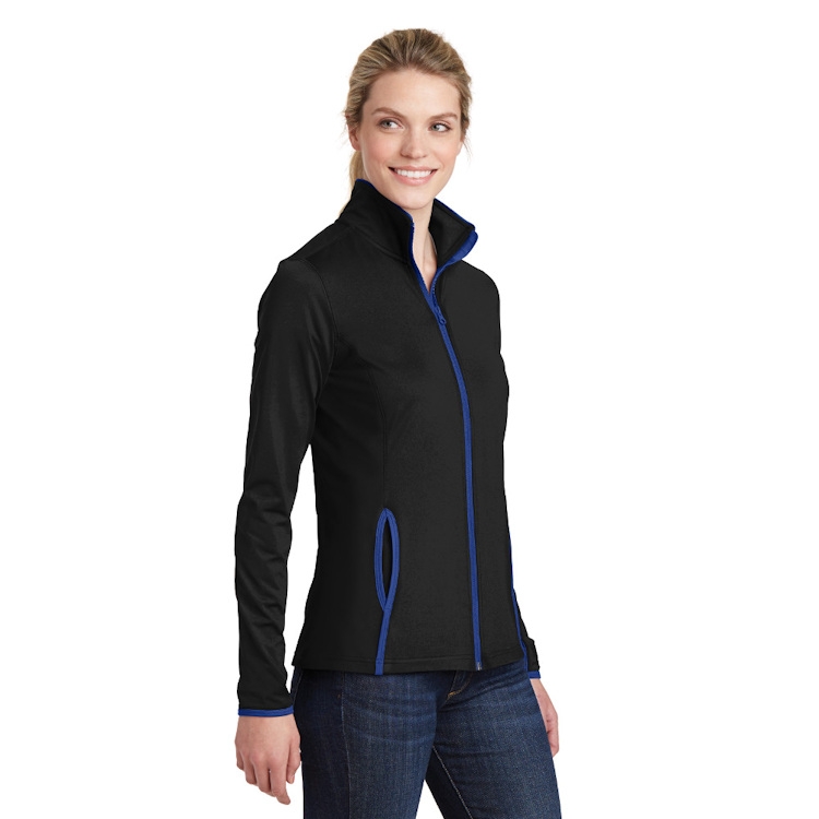Sport-Tek® Ladies' Sport-Wick® Stretch Contrast Full-Zip Jacket
