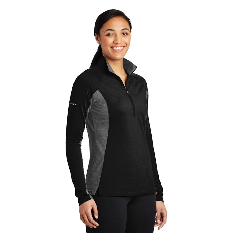 Sport-Tek® Ladies' Sport-Wick® Stretch Contrast 1/2-Zip Pullover