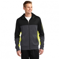Sport-Tek® Tech Fleece Colorblock Full-Zip Hooded Jacket