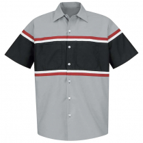 Pinnacle Worx 65/35 Technician Multi-Stripe Short  Sleeve Industrial Work Shirt