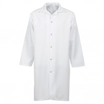 Universal Overall Pocketless Snap Front 100% Spun Polyester Butcher Coat
