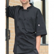 Uncommon Threads Antiqua Short Sleeve with Mesh Back with 10 Knot Button Chef Coat