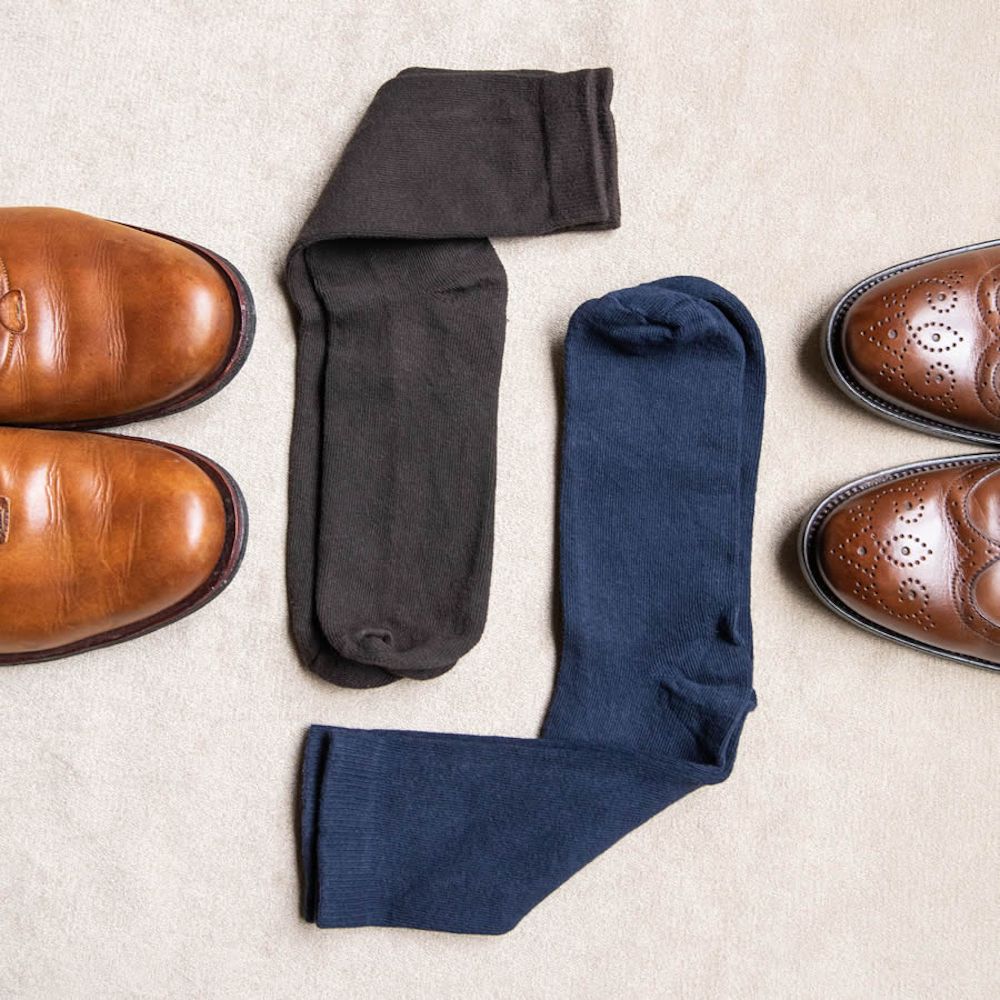 Extra Wide Sock Co Loose Fit Stays Up Mid-Calf Dress Socks