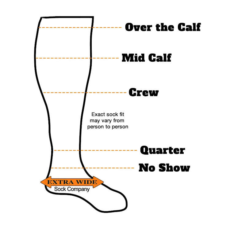 Extra Wide Sock Co Extra Wide Athletic Crew Socks - 3 Per Bag
