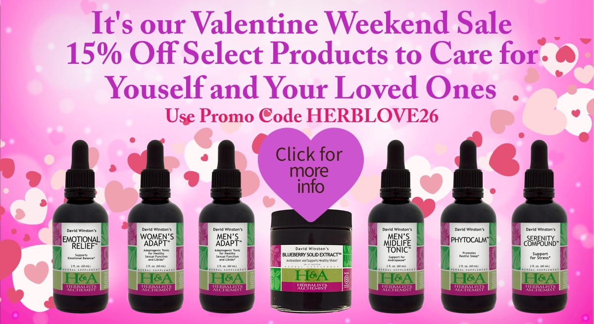 Select Valentine Products on Sale 15% off with promo code HERBLOVE26.