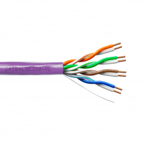 Provo câble CAT5E UTP SOL BC non blindé 24-4pr 350MHz CMR ETL FT4 RoHS – avec gaine violette