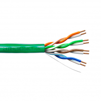 Provo câble CAT5E UTP SOL BC non blindé 24-4pr 350MHz à basse température CMR ETL FT4 RoHS – avec gaine verte