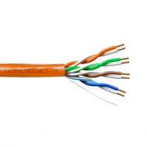 Provo CAT5E UTP Cable 24-4pr SOL BC UNSH 350MHz Low Temp CMR ETL FT4 RoHS – Orange JKT