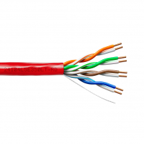 Provo câble CAT5E UTP SOL BC non blindé 24-4pr 350MHz à basse température CMR ETL FT4 RoHS – avec gaine rouge