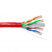 Provo câble CAT6 UTP SOL BC non blindé 23-4pr 550MHz à basse température CMR ETL FT4 RoHS – avec gaine rouge