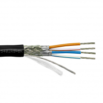 Provo câble multipaire à faible cap STR TC 24-2pr avec blindage 100% en feuilles d'aluminium + 90% en cuivre étamé tressé RS485 75°c CSA FT4 UL RoHS – avec gaine noire
