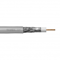 Provo câble RG6U CATV SOL BC 18 AWG avec blindage 100% en feuilles d'aluminium + 60% en aluminium tressé 3000 MHz CSA FT4 UL RoHS – avec gaine grise