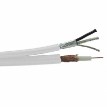 Provo câble siamois: câble RG59U CCTV SOL BC 20 AWG avec blindage tressé à 95% + câble de contrôle STR non blindé 18-2c CSA FT4 UL RoHS – avec gaine blanche
