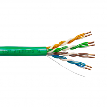 Provo câble CAT5E UTP SOL BC non blindé 24-4pr 350MHz CMP ETL FT6 RoHS – avec gaine verte