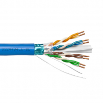 Provo câble CAT6 STP SOL BC blindé en feuilles d'aluminium 23-4pr 550MHz CMP ETL FT6 RoHS – avec gaine bleue