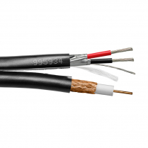 Provo câble siamois STR: câble RG59U en plénum solide avec blindage tressé à 95% + 18-2c blindés en feuilles d'aluminium CMP CSA FT6 UL RoHS – avec gaine noire