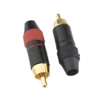 Provo High End RCA Plug Chrome BK PLTD with GOLD PLTD ends for 56mm Cable