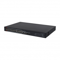 Cymbol Commutateur Ethernet Gigabit PoE+ 24 ports avec 2 ports Gig RJ45 et 2 ports SFP montants