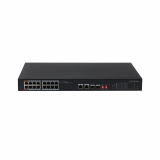 Cymbol Commutateur Ethernet POE+ à 16 ports 100 Mbps avec 2 ports Gigabit RJ45 et 2 SFP