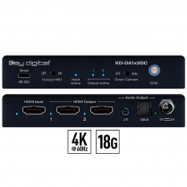 Key Digital 4K 18G 1x2 HDMI Distribution Amplifier with Audio De-Embed, 4K to 1080p Down-Convert
