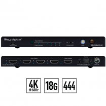 Key Digital 4x1 4K/18G Commutateur HDMI avec sortie audio L/R et optique de démultiplexage