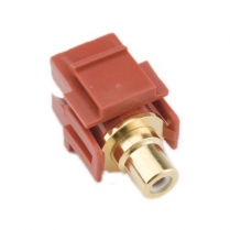Provo Bulkhead Insert w/RCA Double Female GOLD PLATED - Red