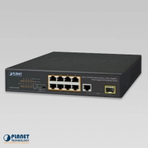 PLANET 13" 8-Port 10/100 Ethernet 802.3at POE+ Switch 1-Port Gig