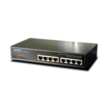 PLANET commutateur Ethernet web intelligent de 10" à 8 ports 10/100 avec injecteur à 4 ports 802.3