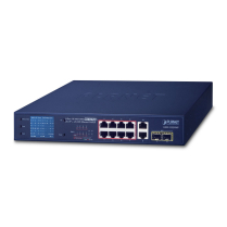 PLANET 8Port 802.3at PoE+ 2Port Giga Switch w/LCD PoE Monitor