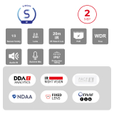 Provision-ISR caméra IP en forme de tourelle, série S-Sight, de 2 MP, avec IR de 20M et objectif fixe de 2.8 mm – blanche