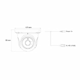 Provision-caméra de surveillance grise en forme de dôme, série S-Sight, avec IR de 15m (2 DELs), objectif de 2.8 mm, 1080p et avec POE