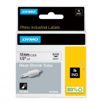 Dymo Rhino 1/2" White Heat Shrink Tubing Labels